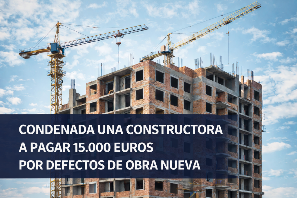 desperfectos en obra nueva condena a constructora